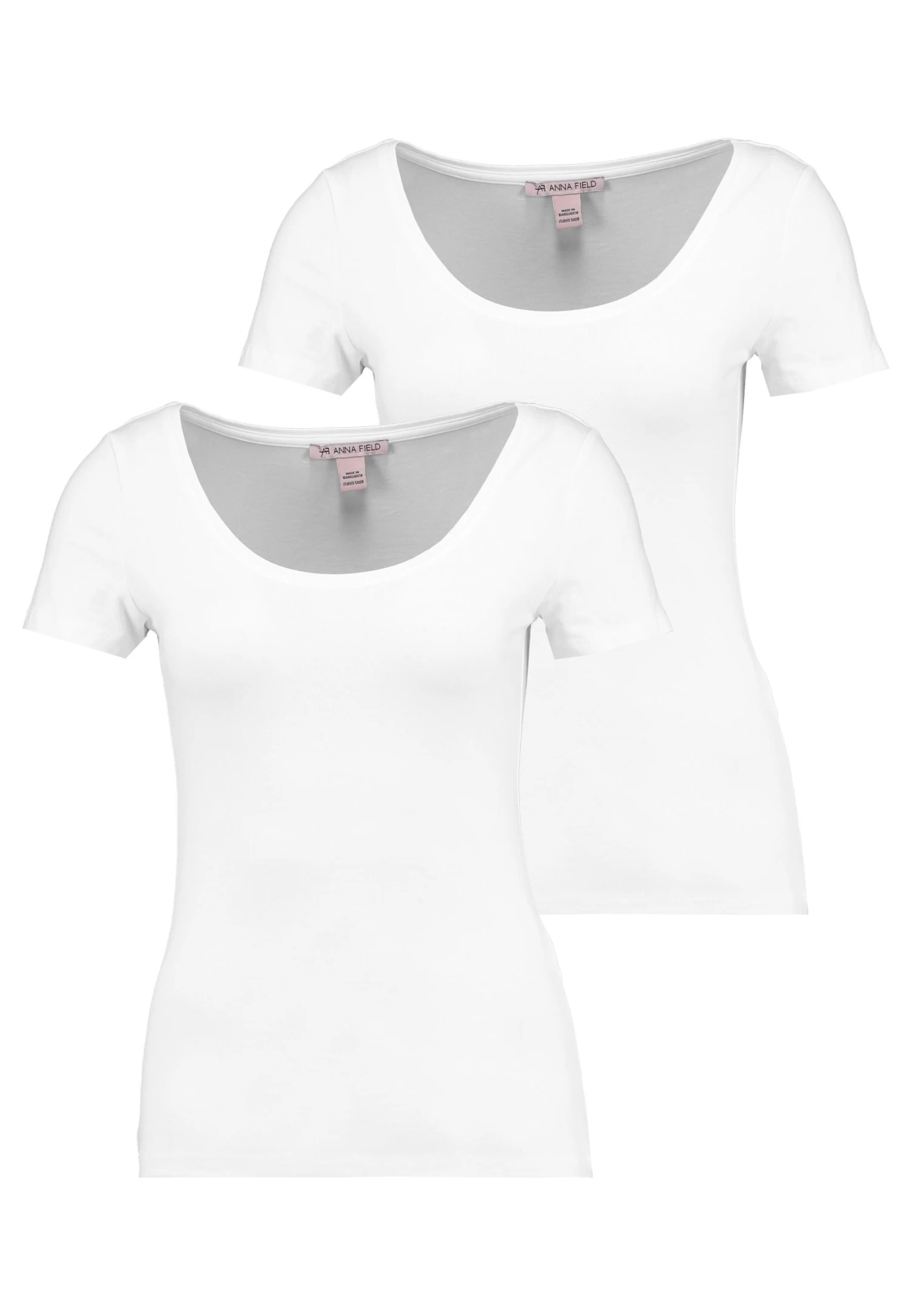 Anna Field 2 Pack- Basic T-Shirt - White 1 Anna Field 2 Pack- Basic T-Shirt - White