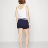 Maternity Detail Waistband Shorts - Shorts -Dark Blue