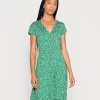 Anna Field Jersey Dress - Green/White