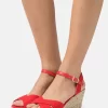 Anna Field Wedge Sandals - Red