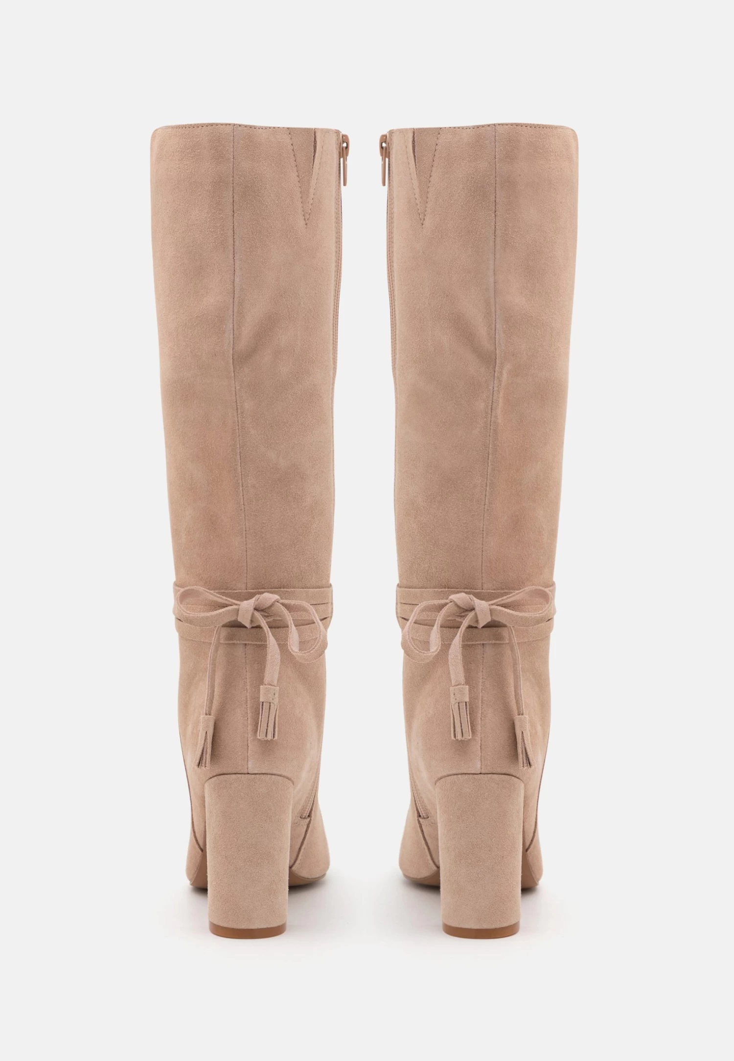 Leather - High Heeled Boots - Beige 4 Leather - High Heeled Boots - Beige - Image 4