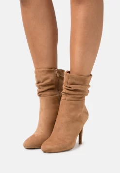 Anna Field High Heeled Ankle Boots - Cognac