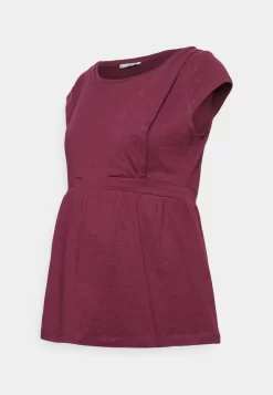 Maternity Baby Doll Nursing Tee- Print T-Shirt - Dark Red -Anna Field Shop 347a798ab1324d388da56cd66c76a696 scaled