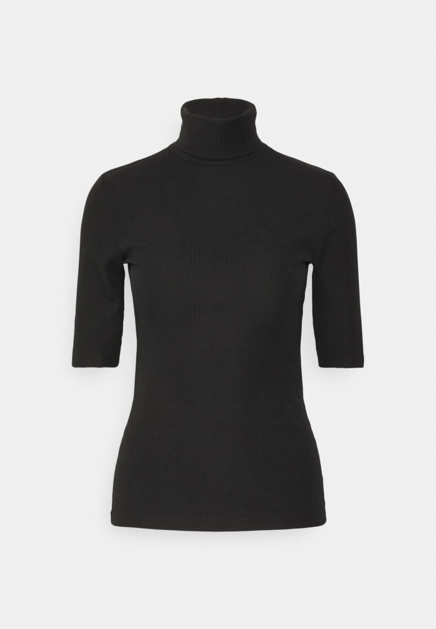Slim Turtleneck Half Sleeves - Basic T-Shirt - Black 5 Slim Turtleneck Half Sleeves - Basic T-Shirt - Black - Image 5