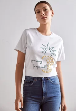 Anna Field Hattie Pineapple Puff - Print T-Shirt - White
