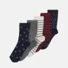 Anna Field 5 Pack - Socks - Dark Blue/Dark Red
