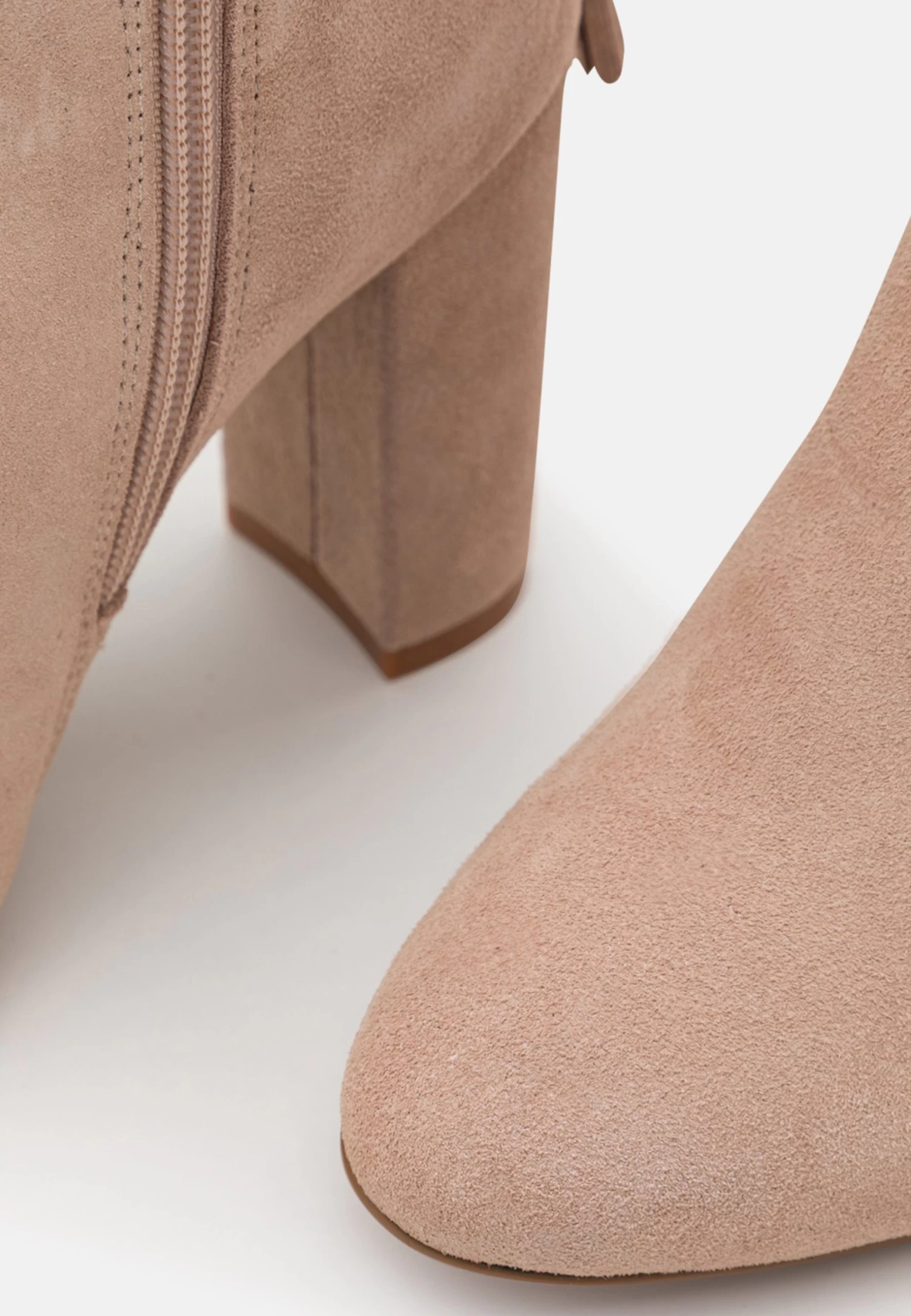 Leather - High Heeled Boots - Beige 6 Leather - High Heeled Boots - Beige - Image 6