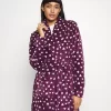 Anna Field Dressing Gown - Dark Red/Beige