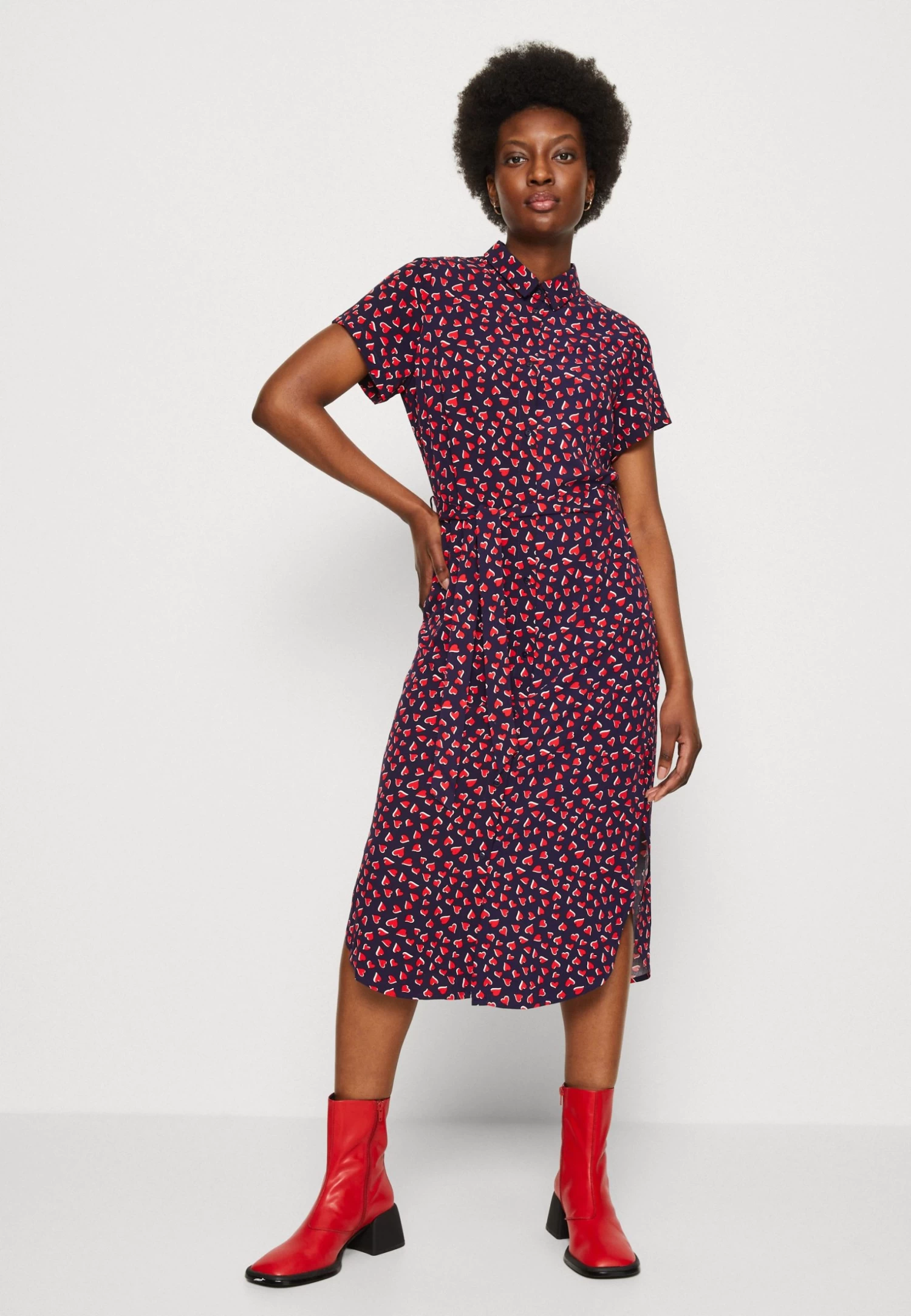 Anna Field Shirt Dress - Dark Blue/Red 4 Anna Field Shirt Dress - Dark Blue/Red - Image 4
