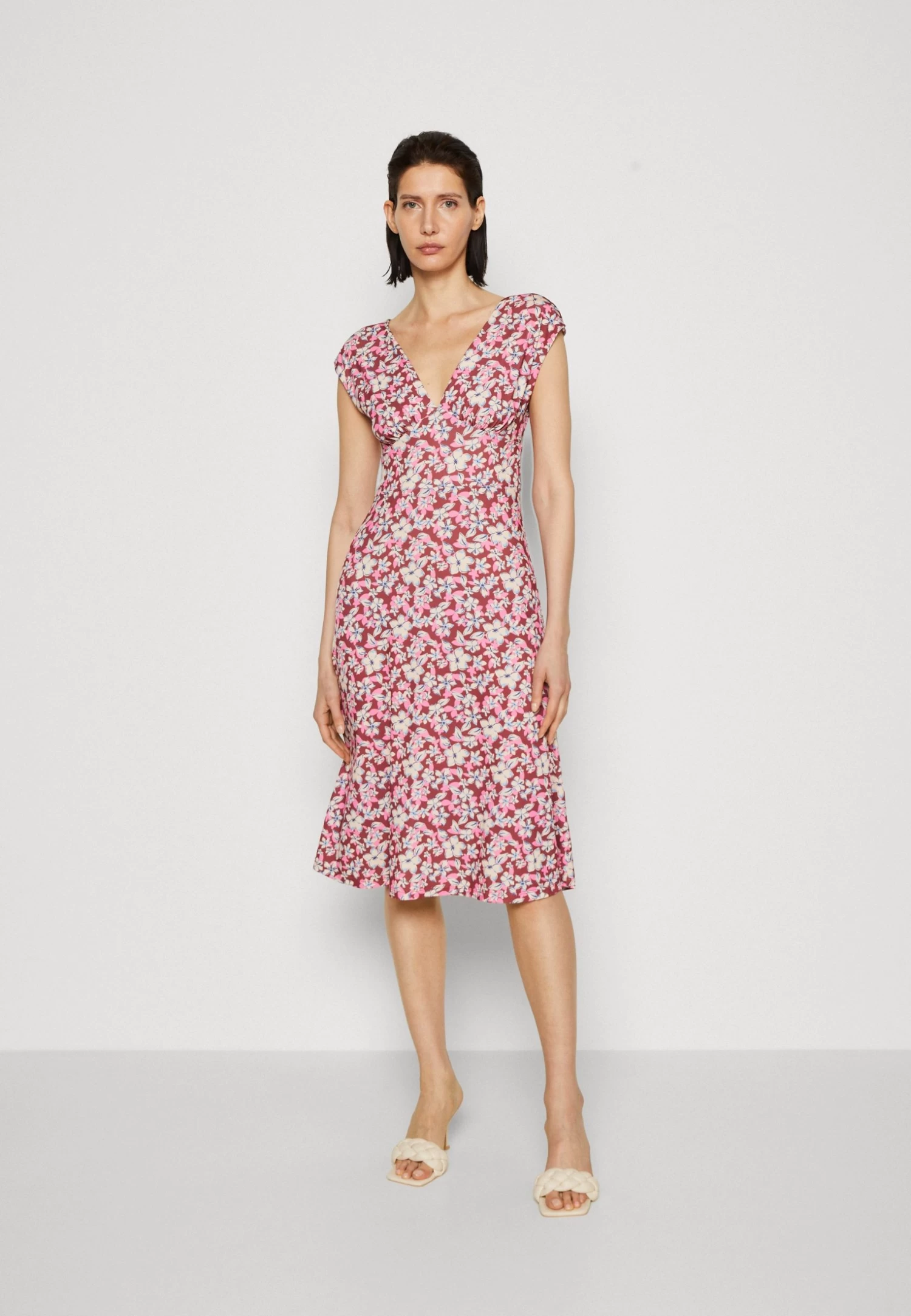 Anna Field Jersey Dress - Brown/Beige/Pink 1 Anna Field Jersey Dress - Brown/Beige/Pink