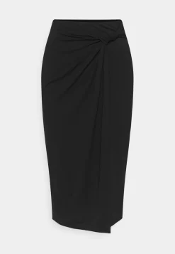 Anna Field Front Knot Midi Skirt - Pencil Skirt - Black
