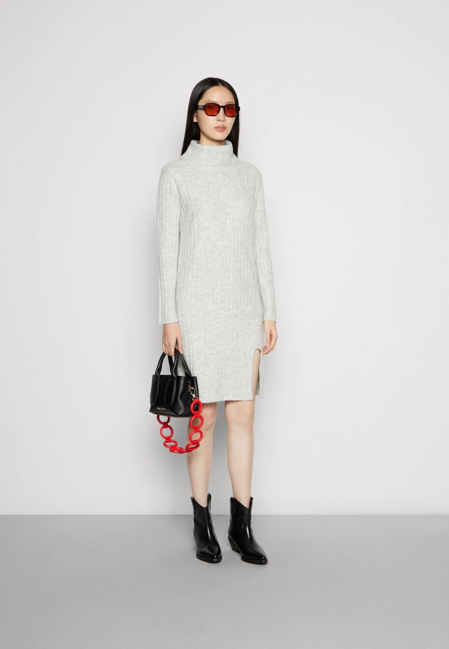 Anna Field Jumper Dress - Mottled Light Grey 2 Anna Field Jumper Dress - Mottled Light Grey - Image 2