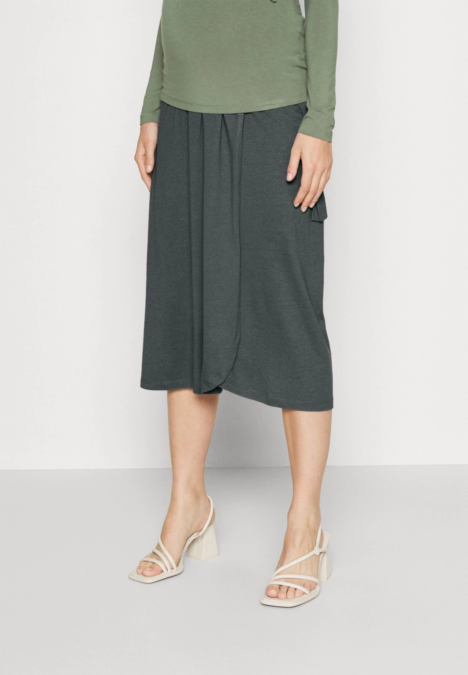 Maternity Basic Midi Skirt- Pencil Skirt - Light Green 1 Maternity Basic Midi Skirt- Pencil Skirt - Light Green