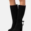 Leather - High Heeled Boots - Black