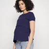 Maternity Long Tee- Basic T-Shirt - Dark Blue