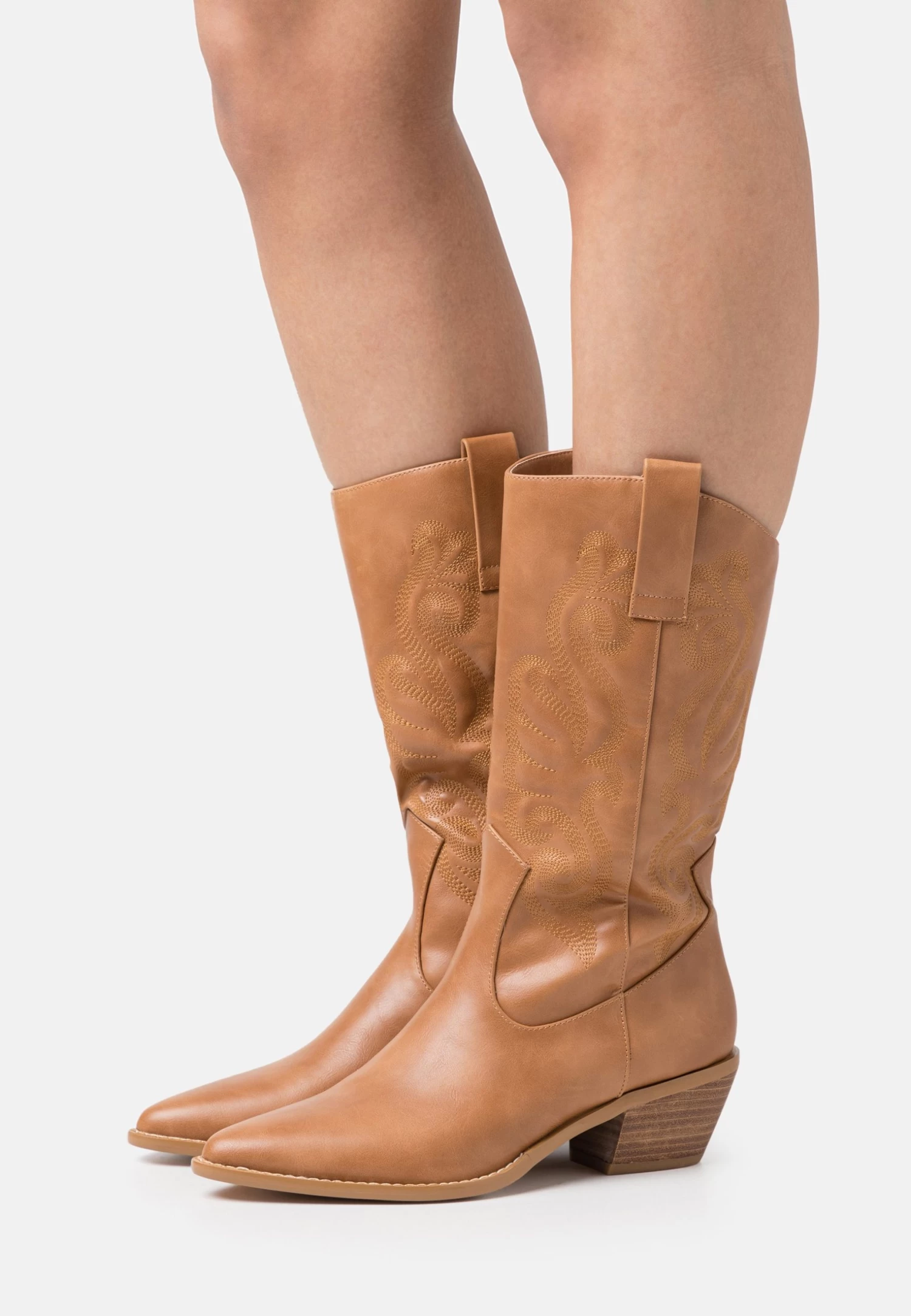 Anna Field Cowboy/Biker Boots - Cognac 1 Anna Field Cowboy/Biker Boots - Cognac
