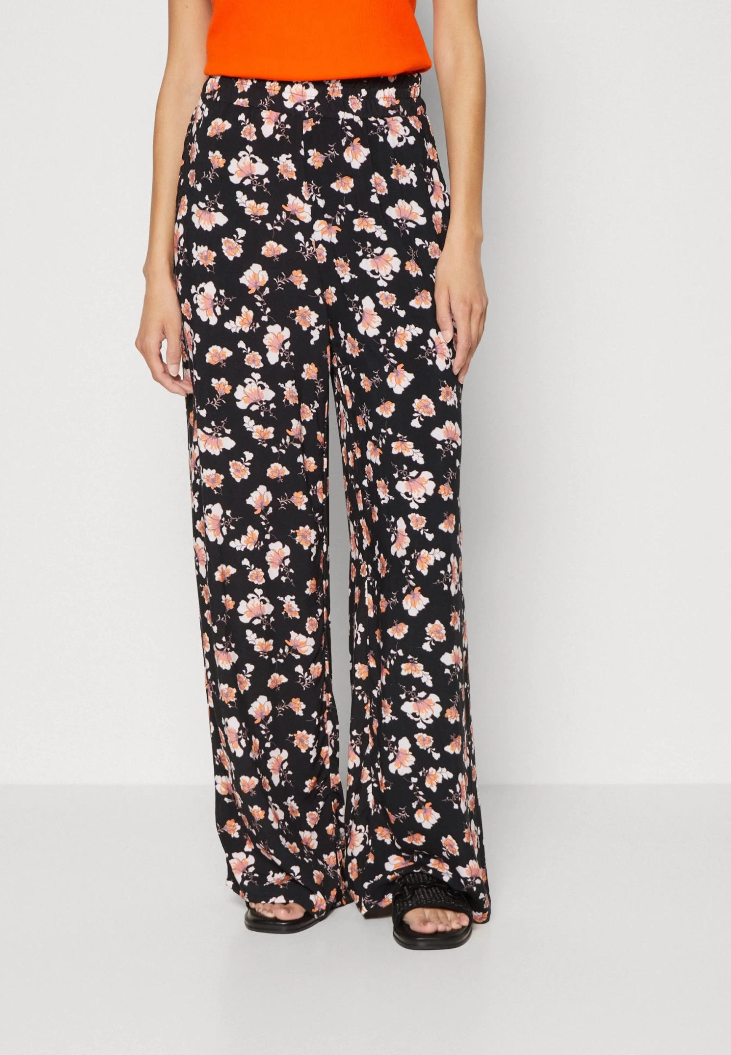 Anna Field Trousers - Black/Multi-Coloured 1 Anna Field Trousers - Black/Multi-Coloured