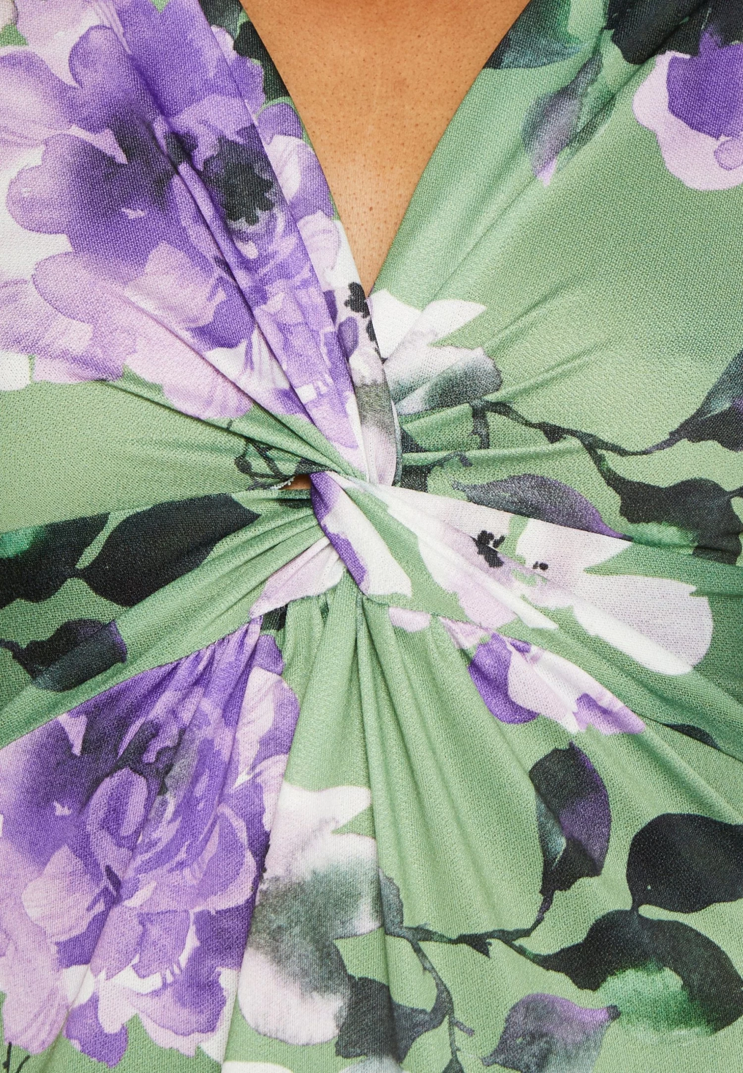 Anna Field Jersey Dress - Green/Purple/White 6 Anna Field Jersey Dress - Green/Purple/White - Image 6