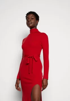 Anna Field Rollkragen Ripp Mini Strickkleid Mit Gürtel - Jumper Dress - Red -Anna Field Shop 71b57cf9ce54411882918bef331aba09 scaled