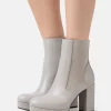 Platform Ankle Boots - Grey