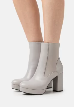 Platform Ankle Boots - Grey
