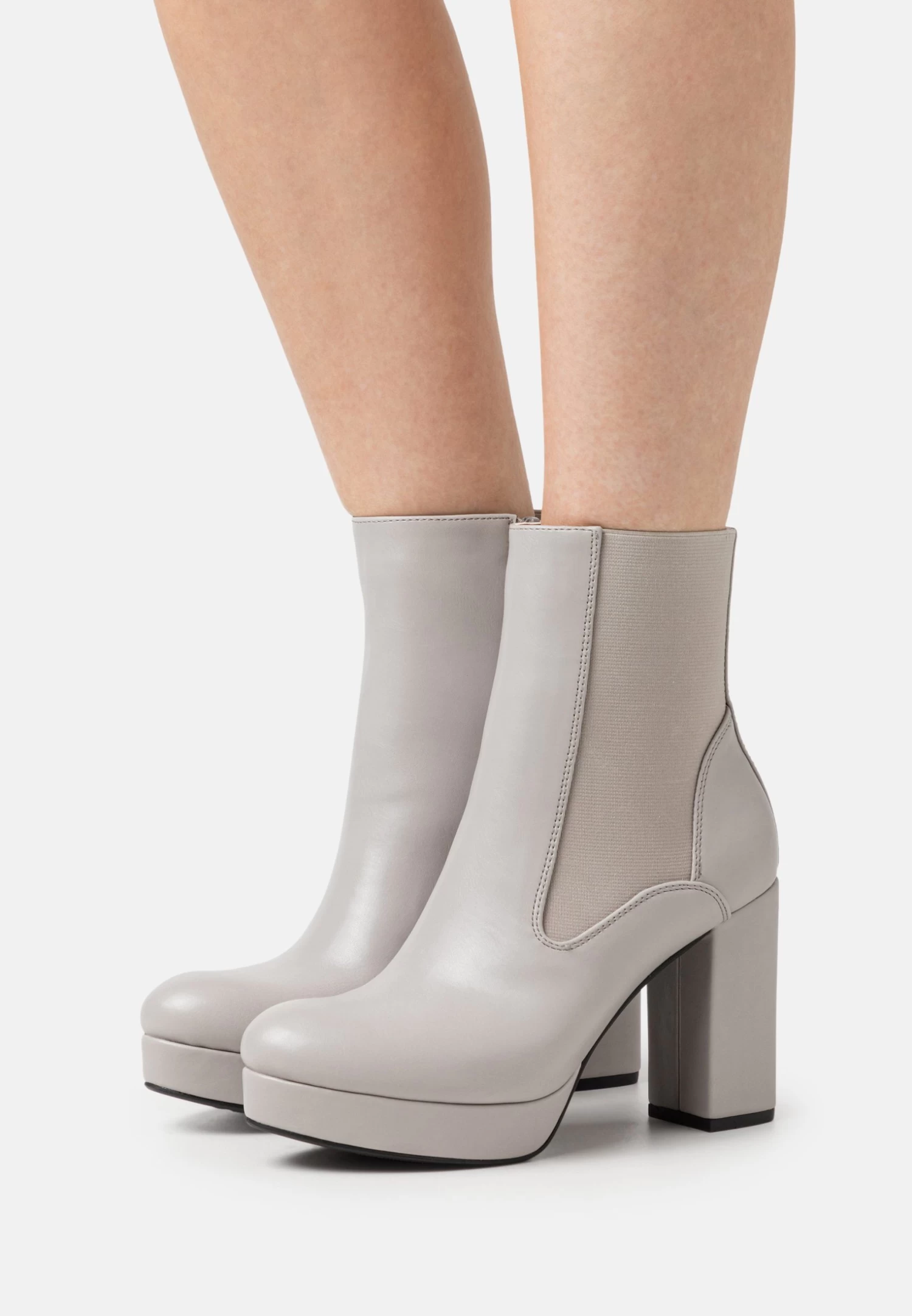 Platform Ankle Boots - Grey 1 Platform Ankle Boots - Grey