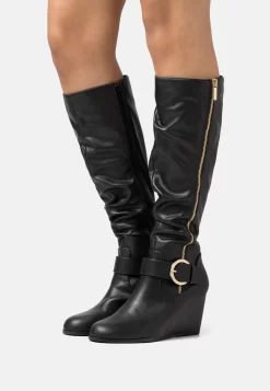 Anna Field Wedge Boots - Black