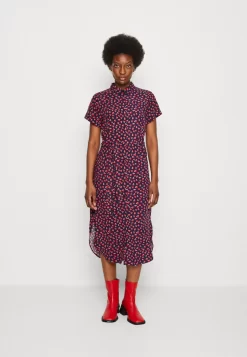 Anna Field Shirt Dress - Dark Blue/Red