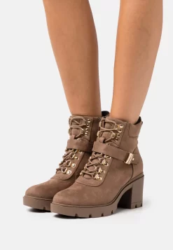 Anna Field Lace-Up Ankle Boots - Taupe