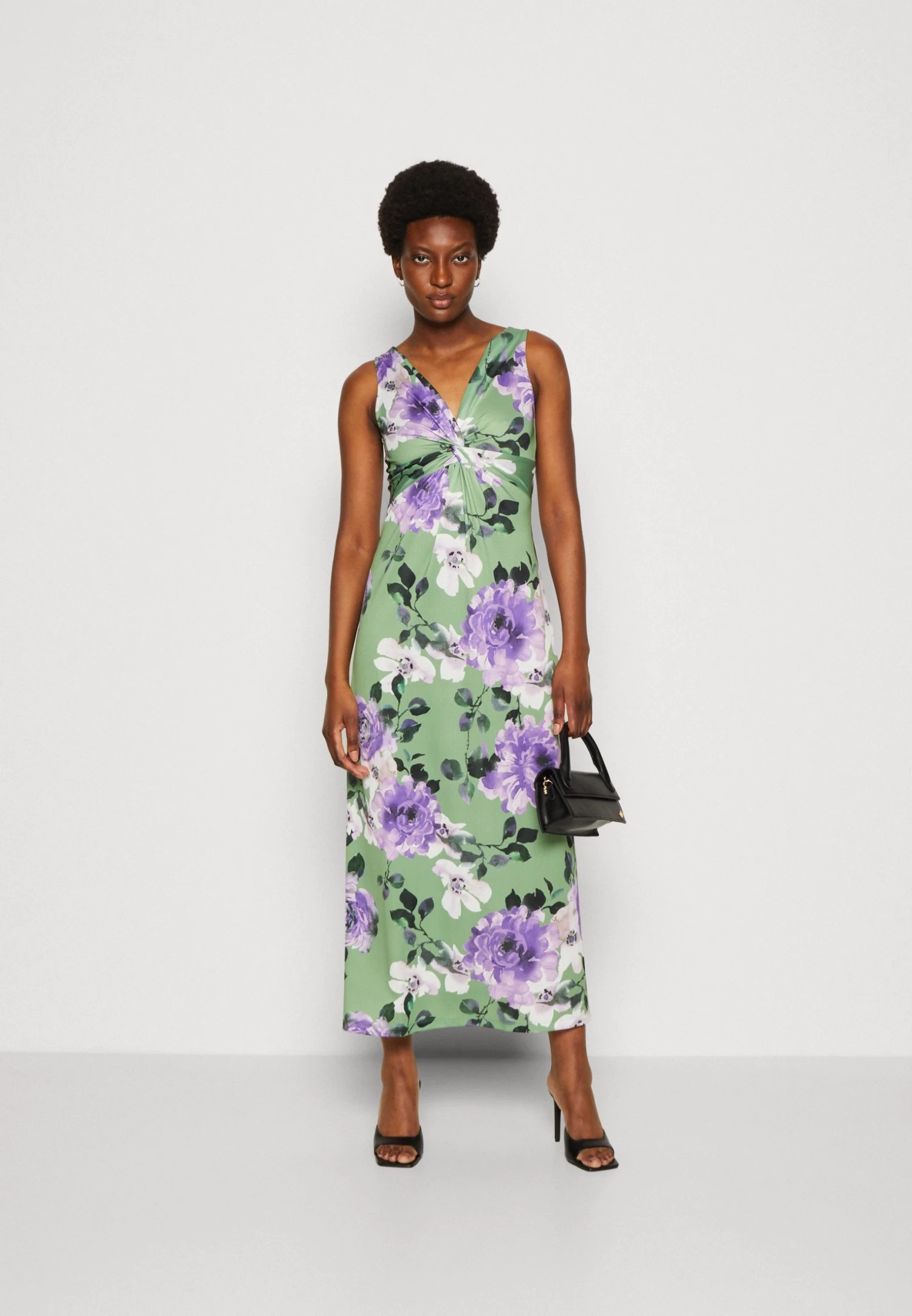 Anna Field Jersey Dress - Green/Purple/White 2 Anna Field Jersey Dress - Green/Purple/White - Image 2