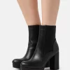 Platform Ankle Boots - Black