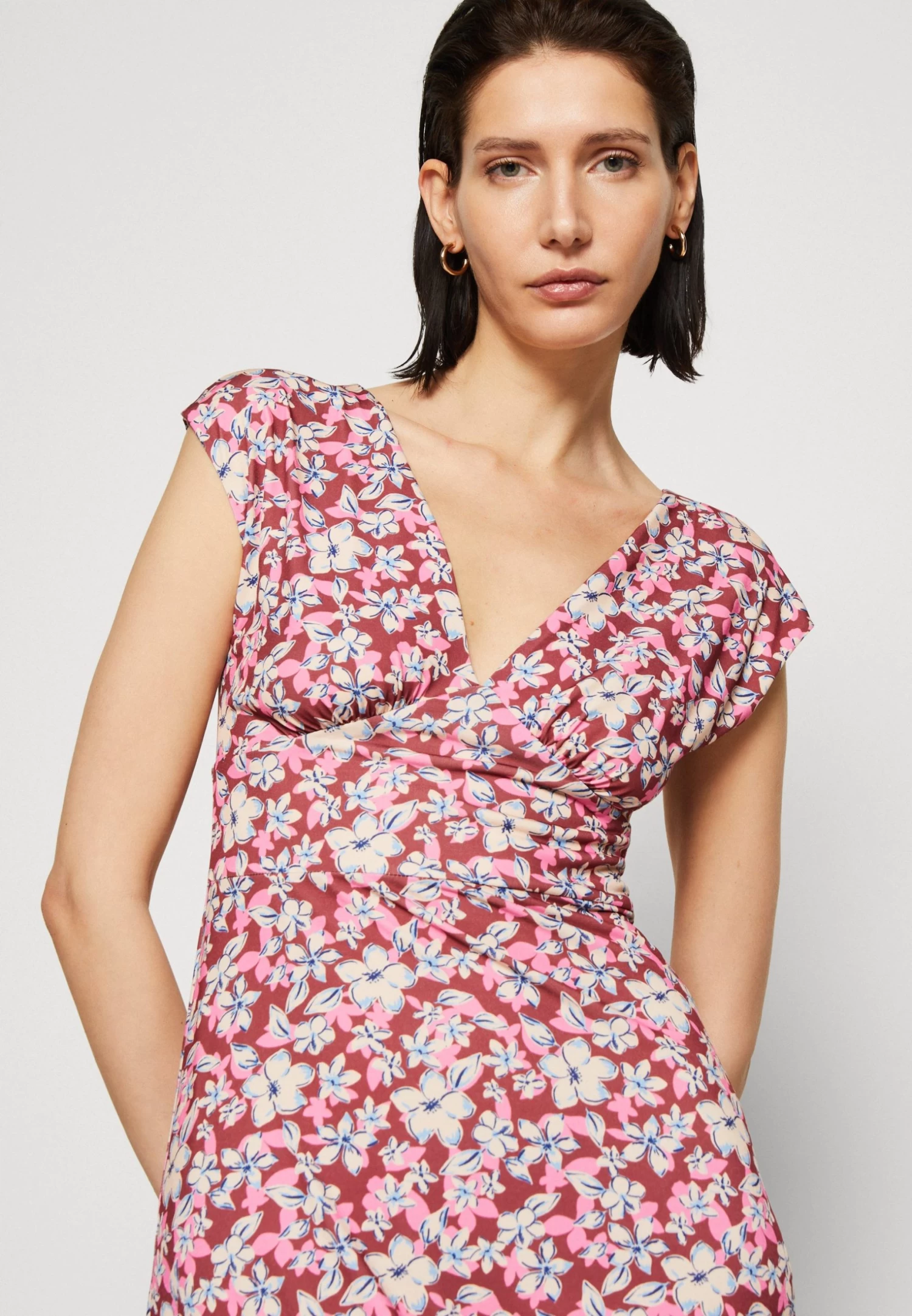 Anna Field Jersey Dress - Brown/Beige/Pink 4 Anna Field Jersey Dress - Brown/Beige/Pink - Image 4