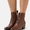 Anna Field Lace-Up Ankle Boots - Cognac