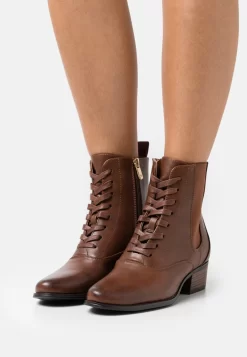 Anna Field Lace-Up Ankle Boots - Cognac