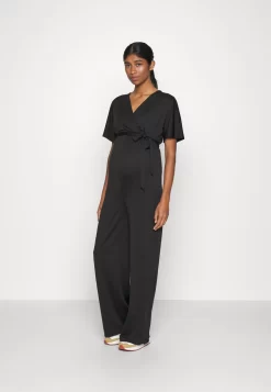 Short Sleeve Wrap Jumpsuit - Jumpsuit - Black