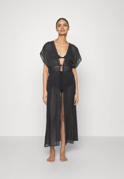 Anna Field Embroidered Cover Up/ 802 - Black - Beach Accessory - 802 - Black