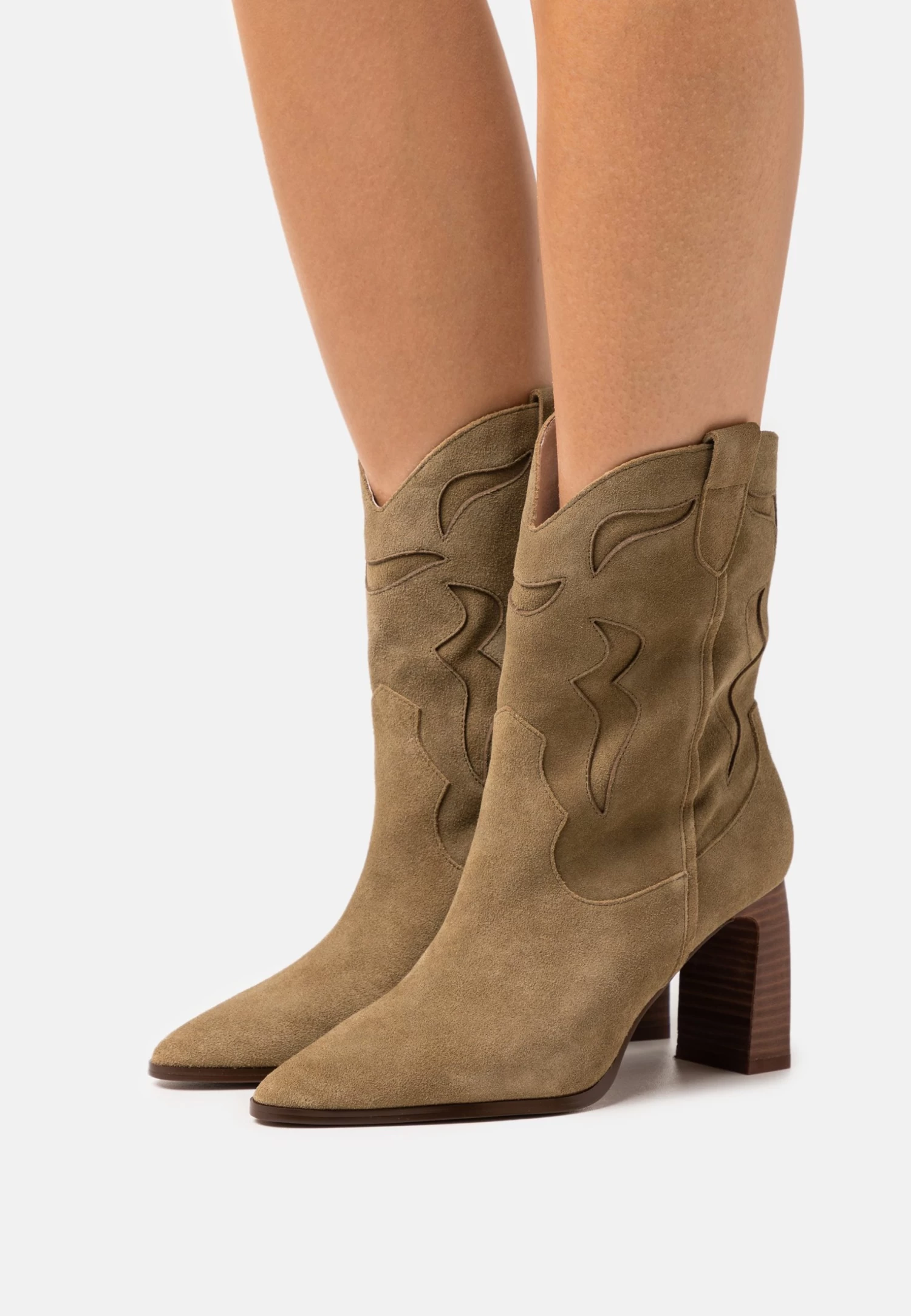 Anna Field Leather - Cowboy/Biker Ankle Boot - Khaki 1 Anna Field Leather - Cowboy/Biker Ankle Boot - Khaki